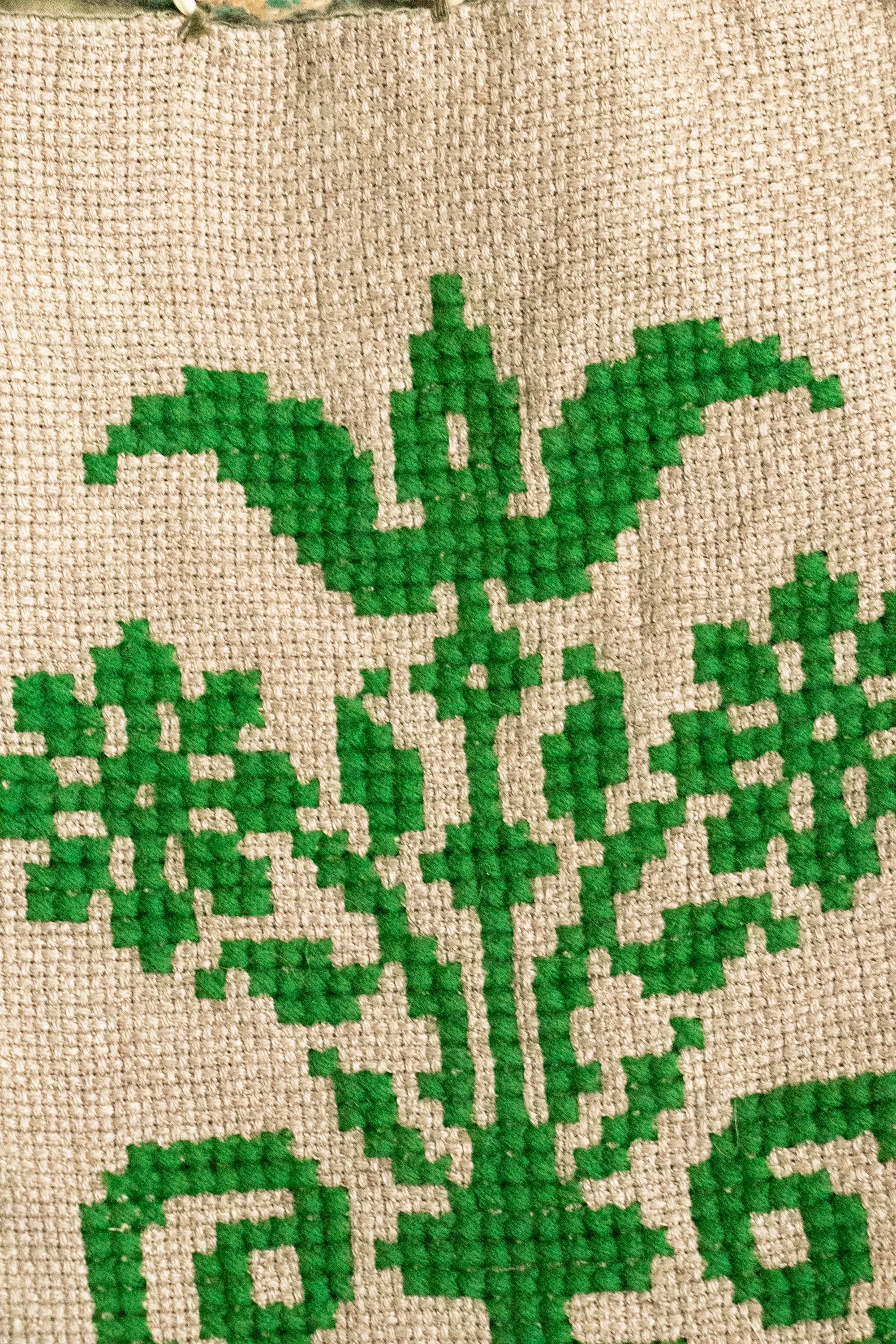 1940s Purse Embroidered Linen Drawstring Bag