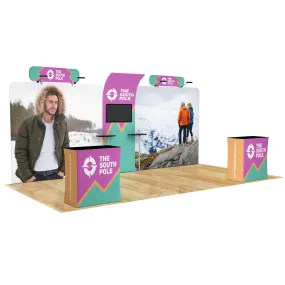 20ft Curved Media Wall Trade Show Booth Package