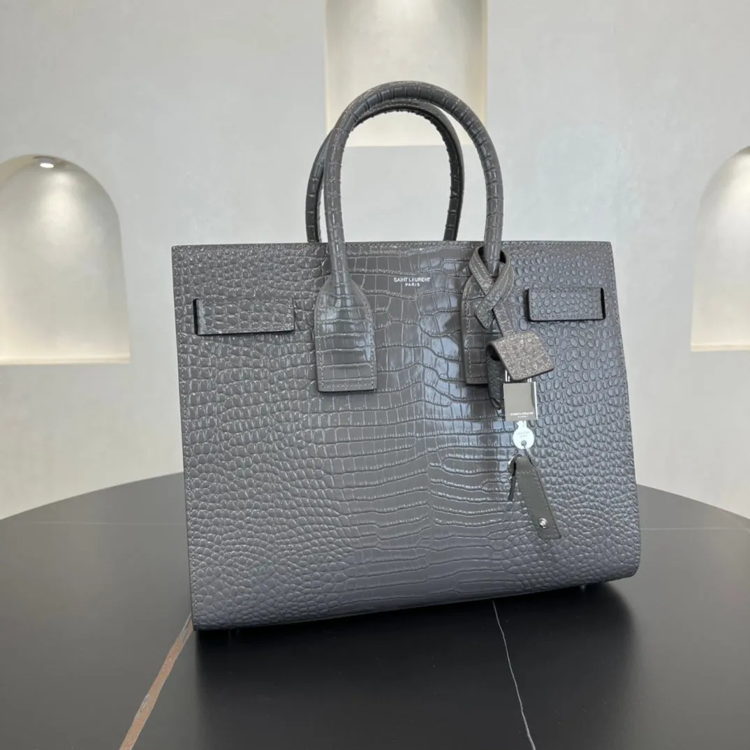 32CM DE JOUR Large Crocodile Pattern Cross Shoulder Bag 378299