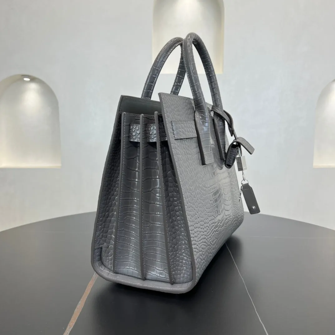 32CM DE JOUR Large Crocodile Pattern Cross Shoulder Bag 378299