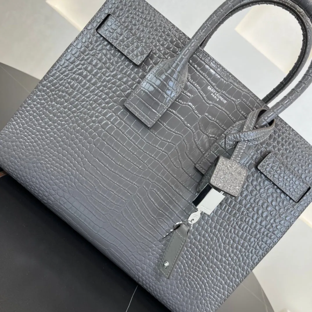 32CM DE JOUR Large Crocodile Pattern Cross Shoulder Bag 378299