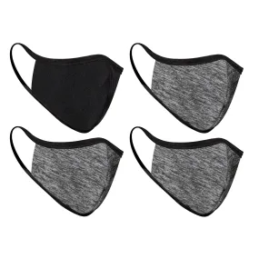 4-Pack 2Tone & Black Double Layered Adult Masks