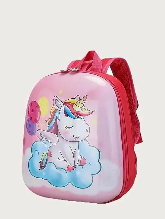 A 3D Hard case backpack for kids Unicorn Pink