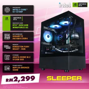 ALL IT PC Package - SLEEPER | Intel Core i3-12100F / RTX 3050 6G / 8GB RAM / 512GB SSD