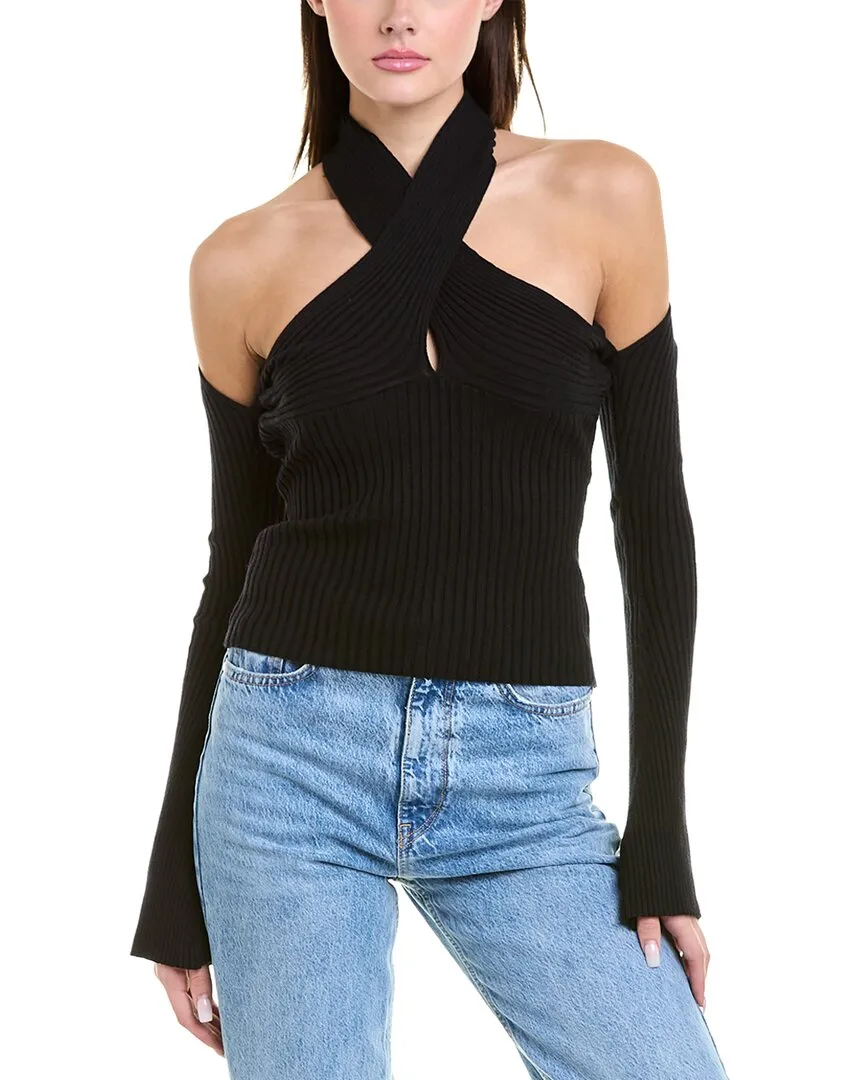 & Rouge Halter Rib Top