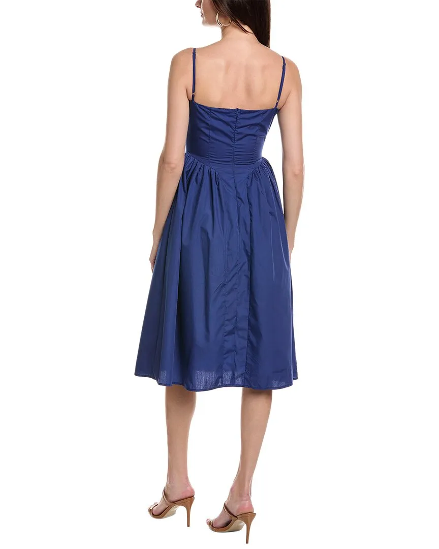 & Rouge Poplin Midi Dress