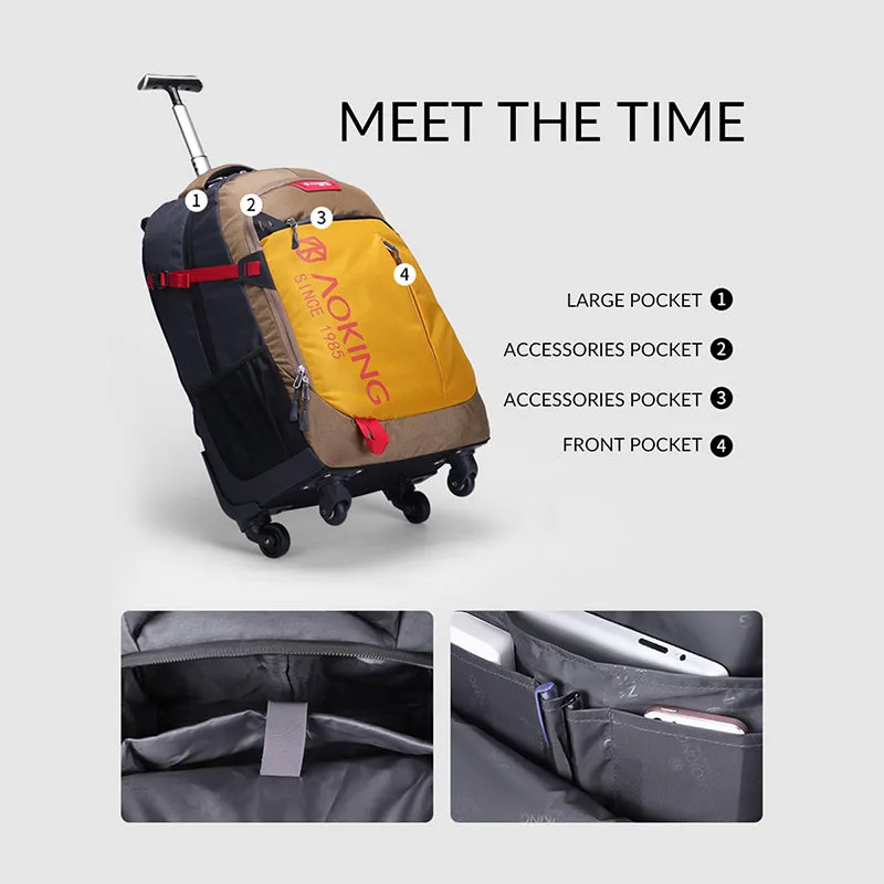 Aoking SLN67056 35L Wheeled Waterproof Backpack
