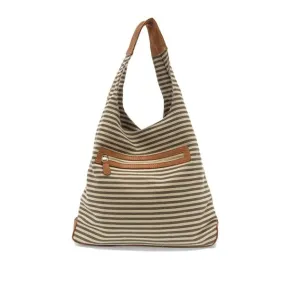 April Canvas Hobo Bag  - L8171-15  -  Women  NEUTRAL & WHITE