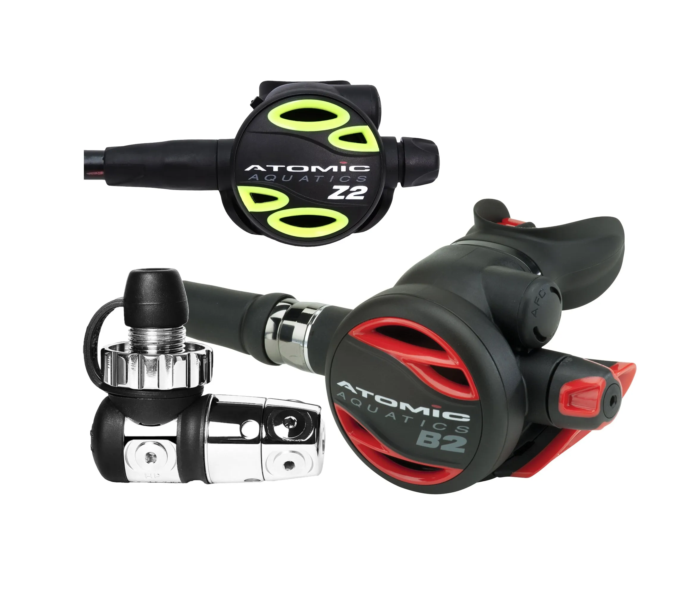 Atomic Aquatics B2 Regulator, DIN with Color Kit and Z2 Octo Scuba Diving Package