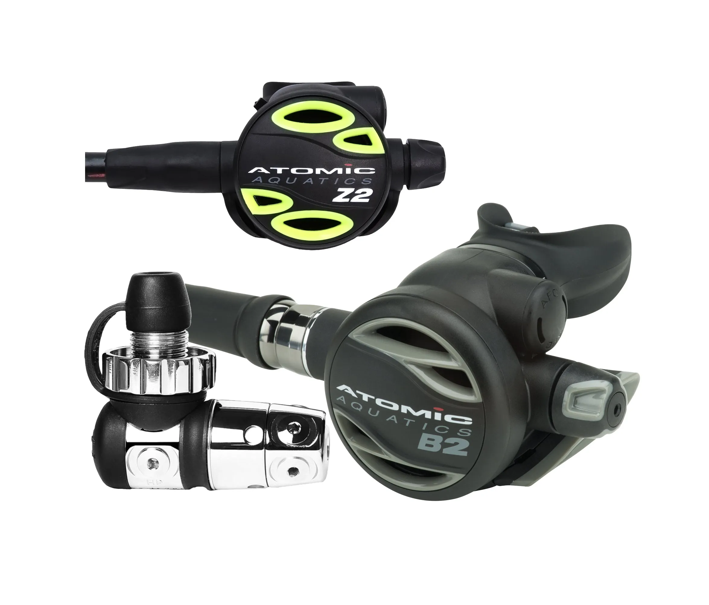Atomic Aquatics B2 Regulator, DIN with Color Kit and Z2 Octo Scuba Diving Package