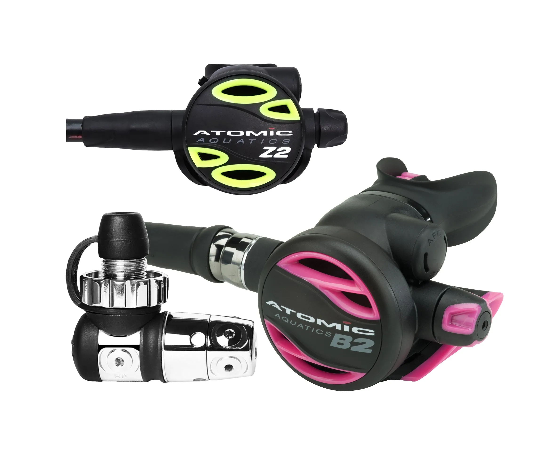 Atomic Aquatics B2 Regulator, DIN with Color Kit and Z2 Octo Scuba Diving Package