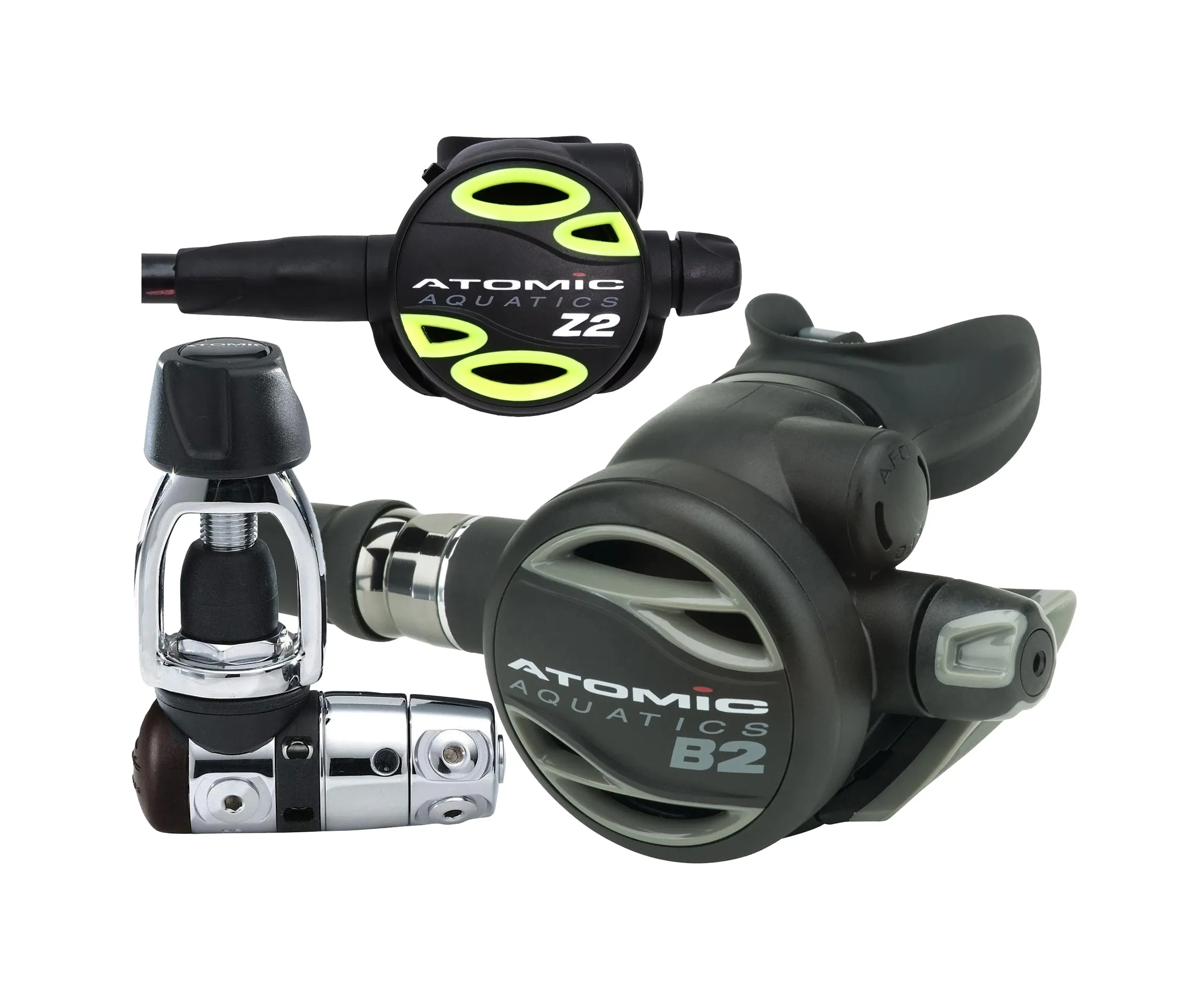 Atomic Aquatics B2 Regulator, Yoke Sealed with Color Kit and Z2 Octo Scuba Diving Package