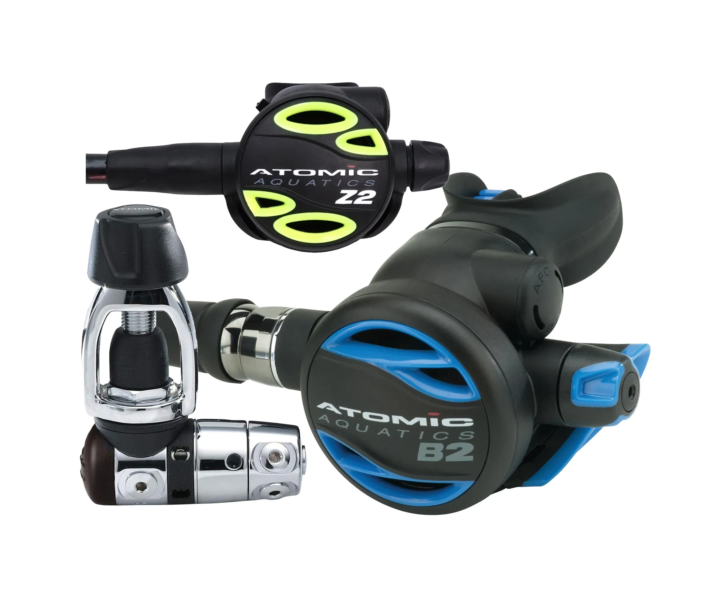 Atomic Aquatics B2 Regulator, Yoke Sealed with Color Kit and Z2 Octo Scuba Diving Package