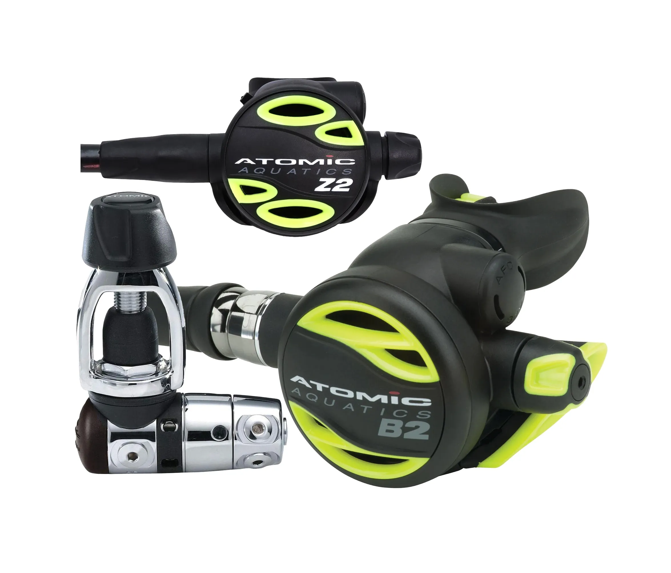 Atomic Aquatics B2 Regulator, Yoke Sealed with Color Kit and Z2 Octo Scuba Diving Package