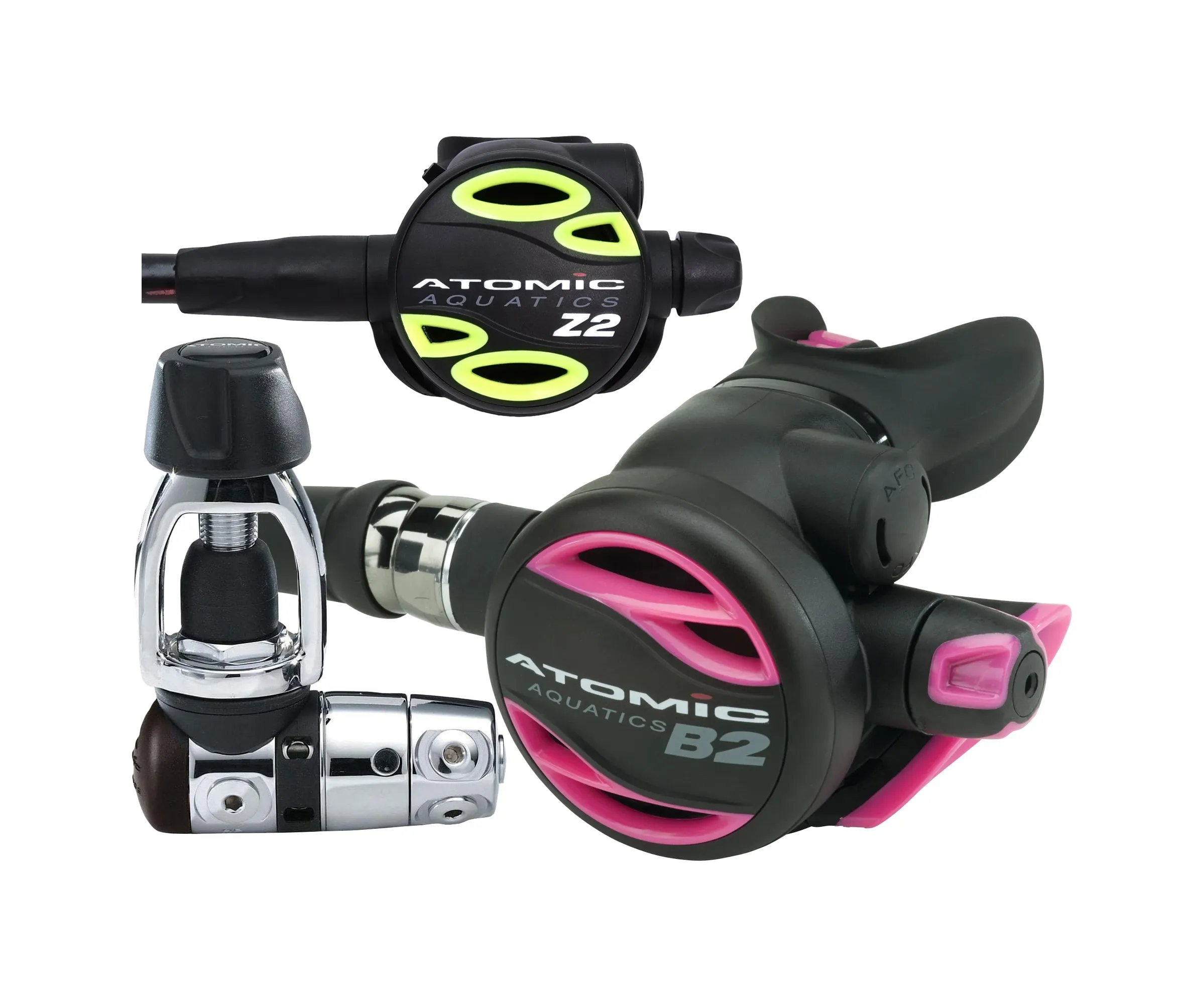 Atomic Aquatics B2 Regulator, Yoke Sealed with Color Kit and Z2 Octo Scuba Diving Package