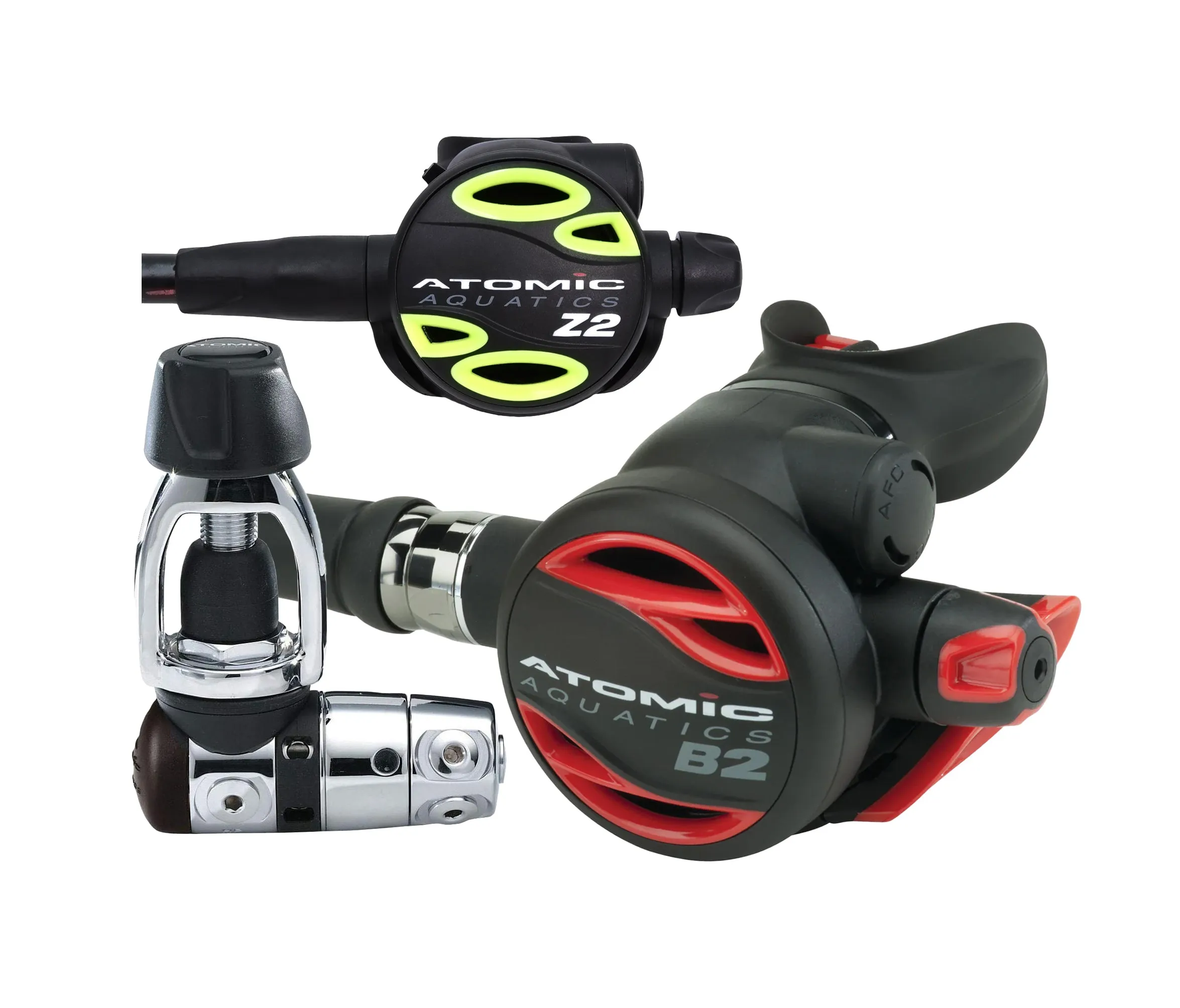 Atomic Aquatics B2 Regulator, Yoke Sealed with Color Kit and Z2 Octo Scuba Diving Package