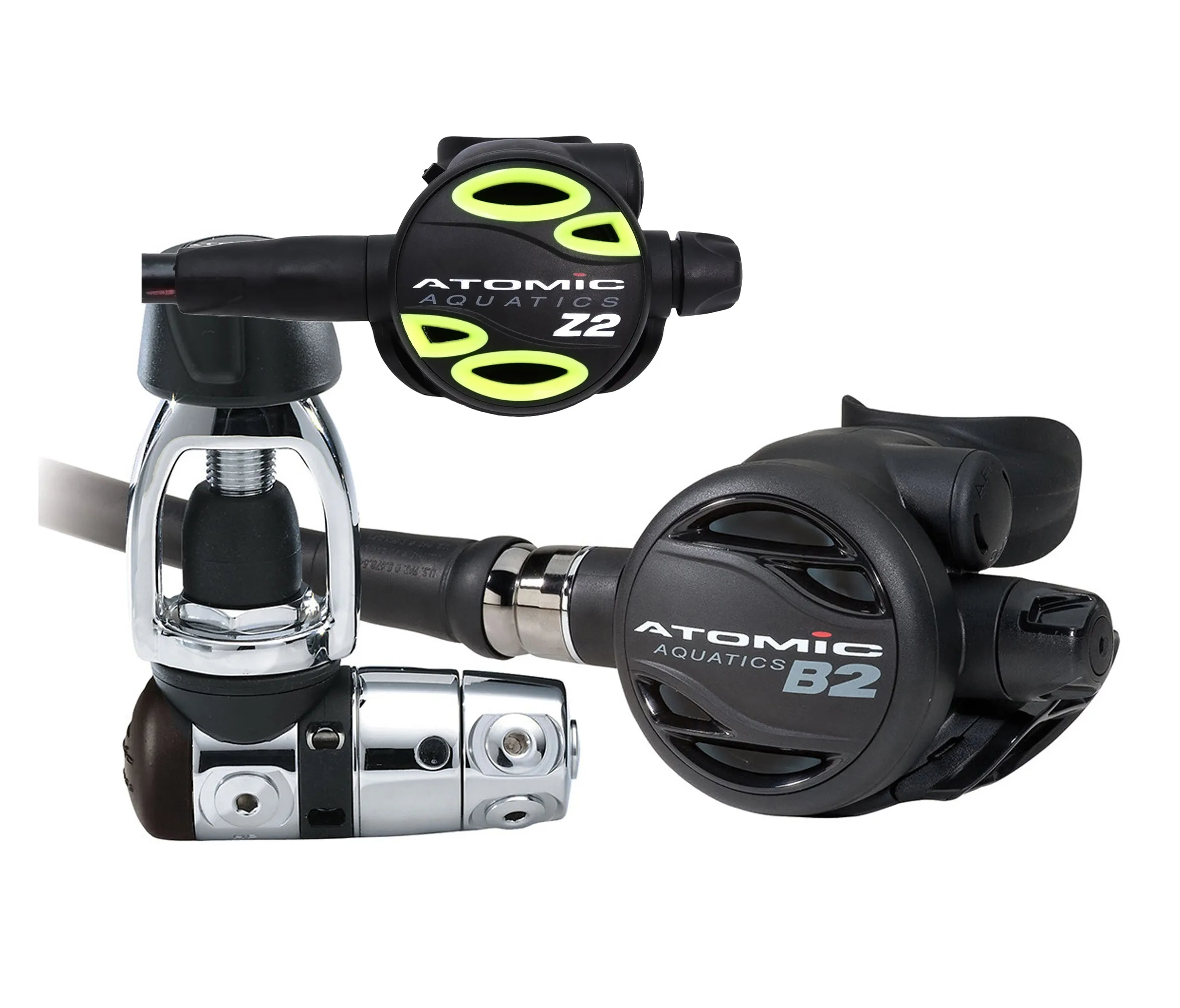 Atomic Aquatics B2 Regulator, Yoke Sealed with Color Kit and Z2 Octo Scuba Diving Package
