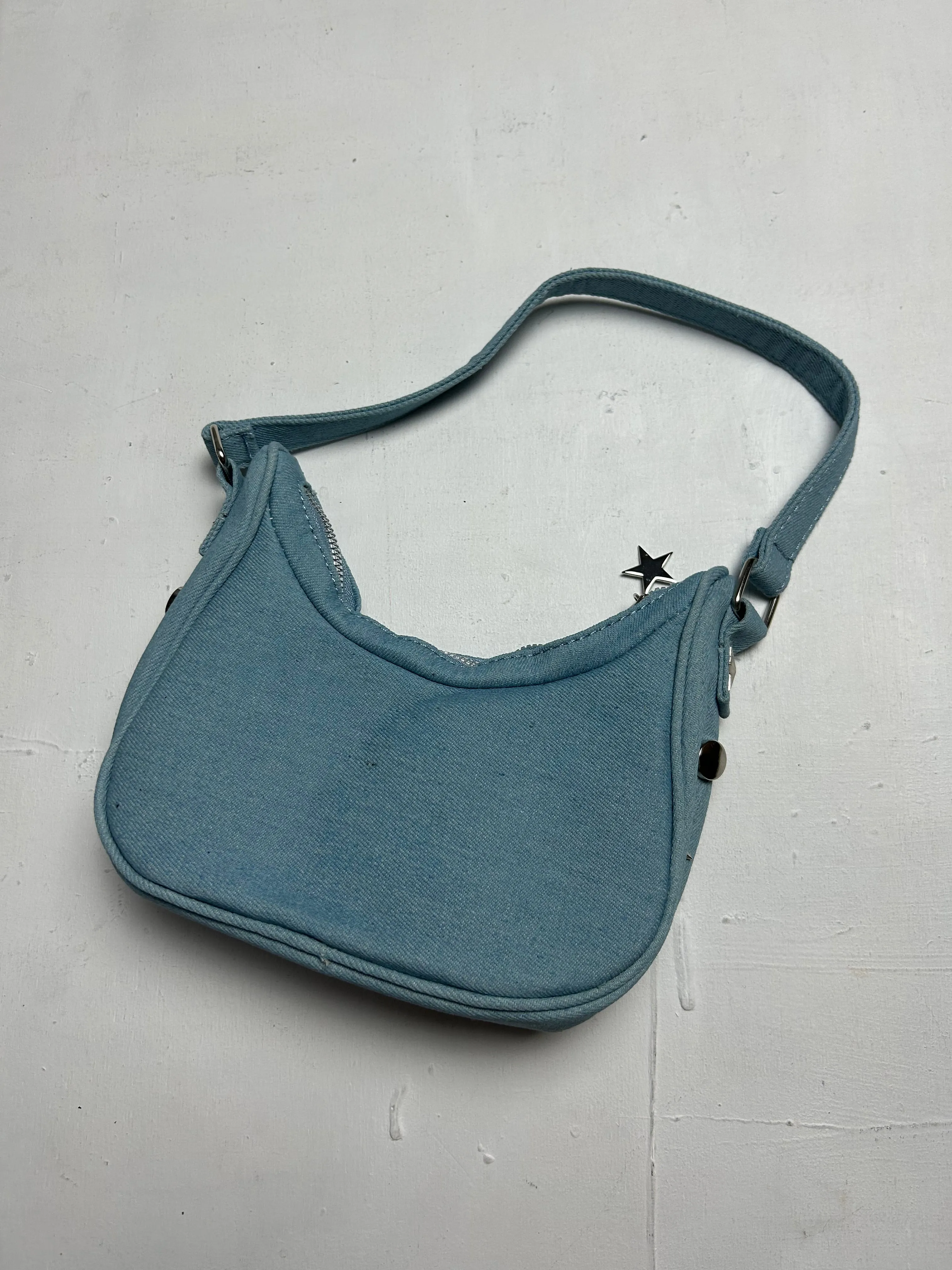 Baby blue small besace shoulder bag