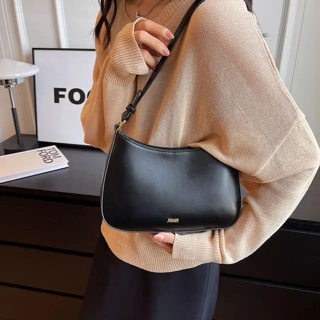Bag Leather Faux Plain Shoulder