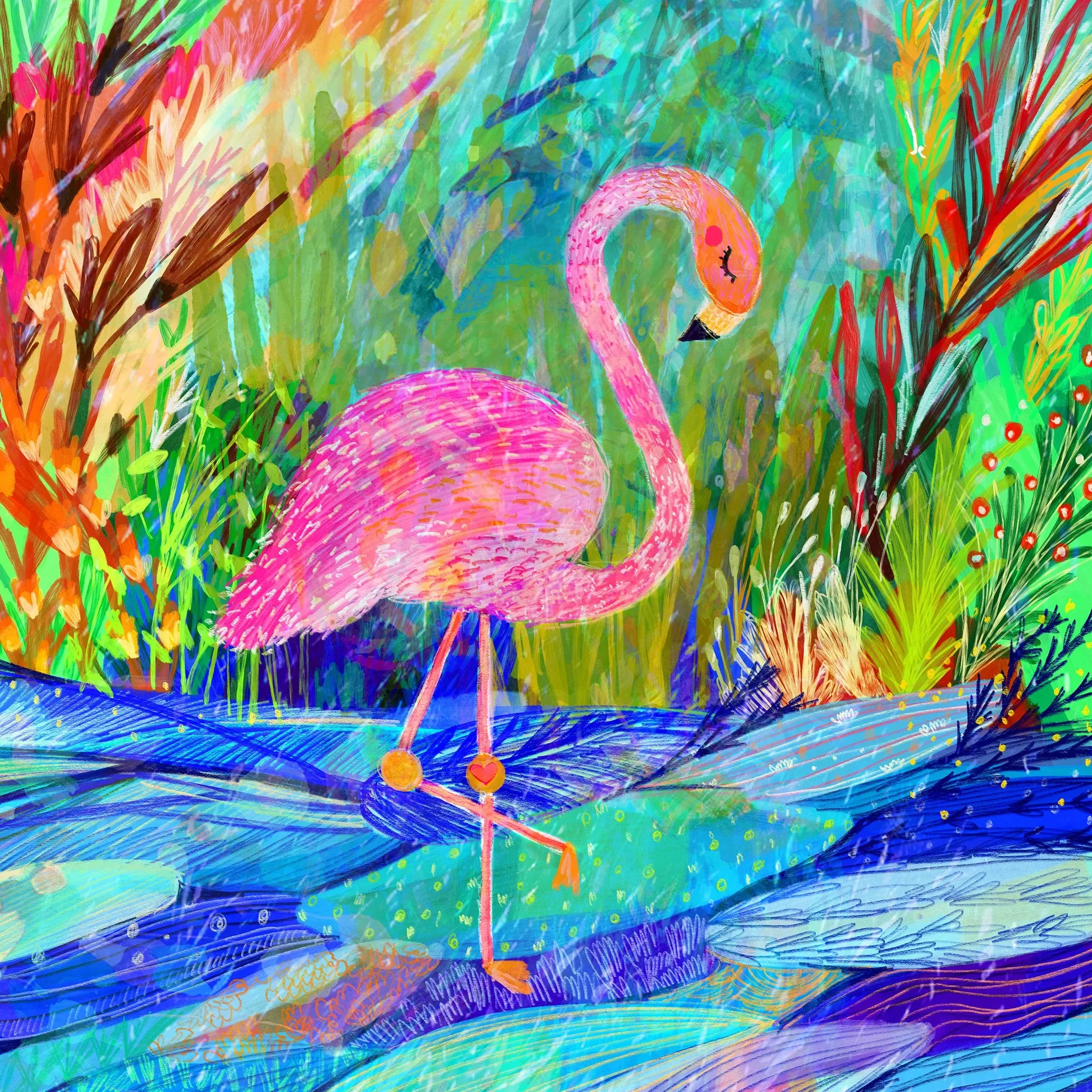 Bibsisita Tote Bag Velvet- Flamingo