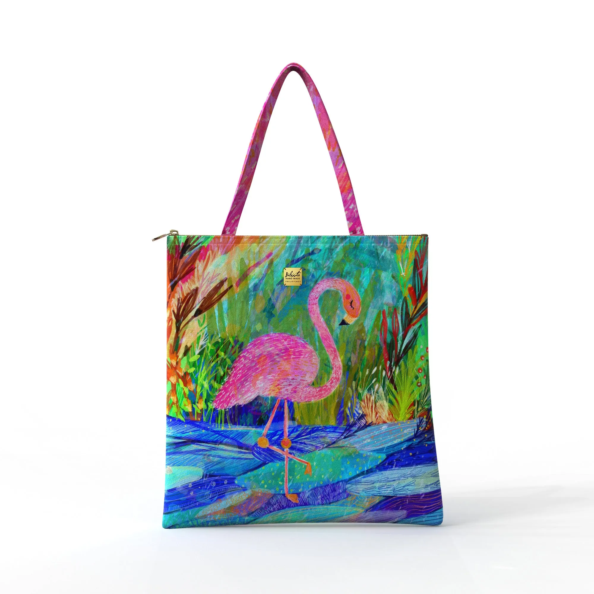 Bibsisita Tote Bag Velvet- Flamingo