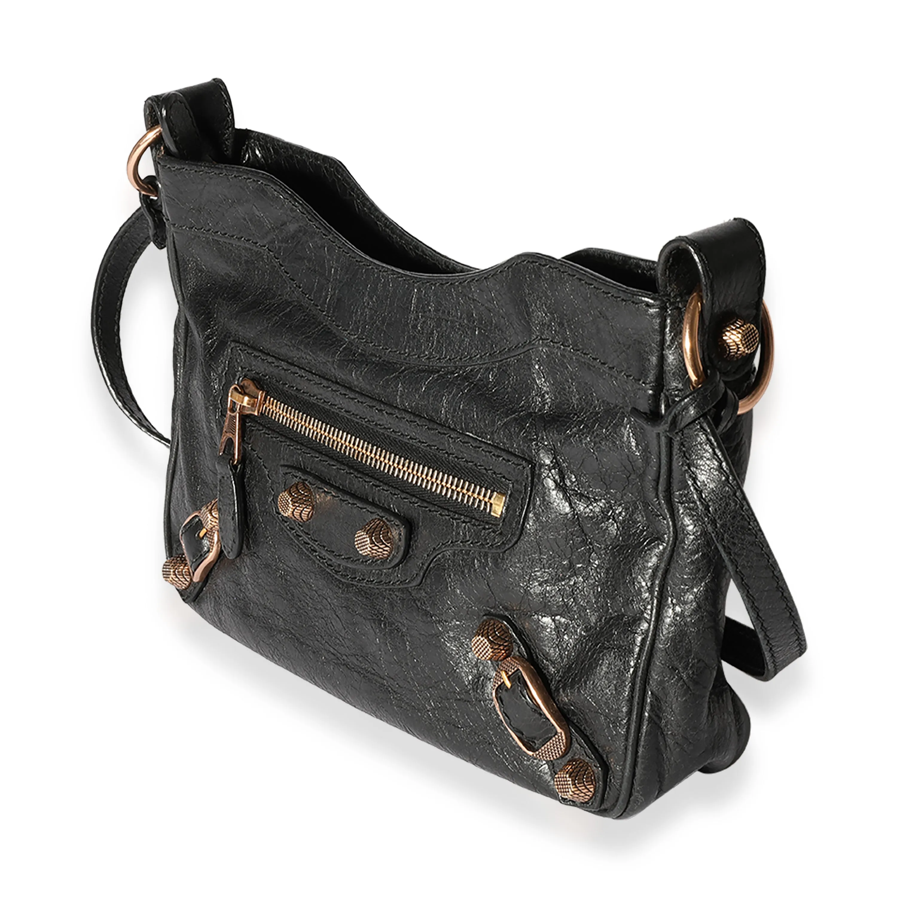 Black Lambskin Giant 12 Hip Crossbody Bag