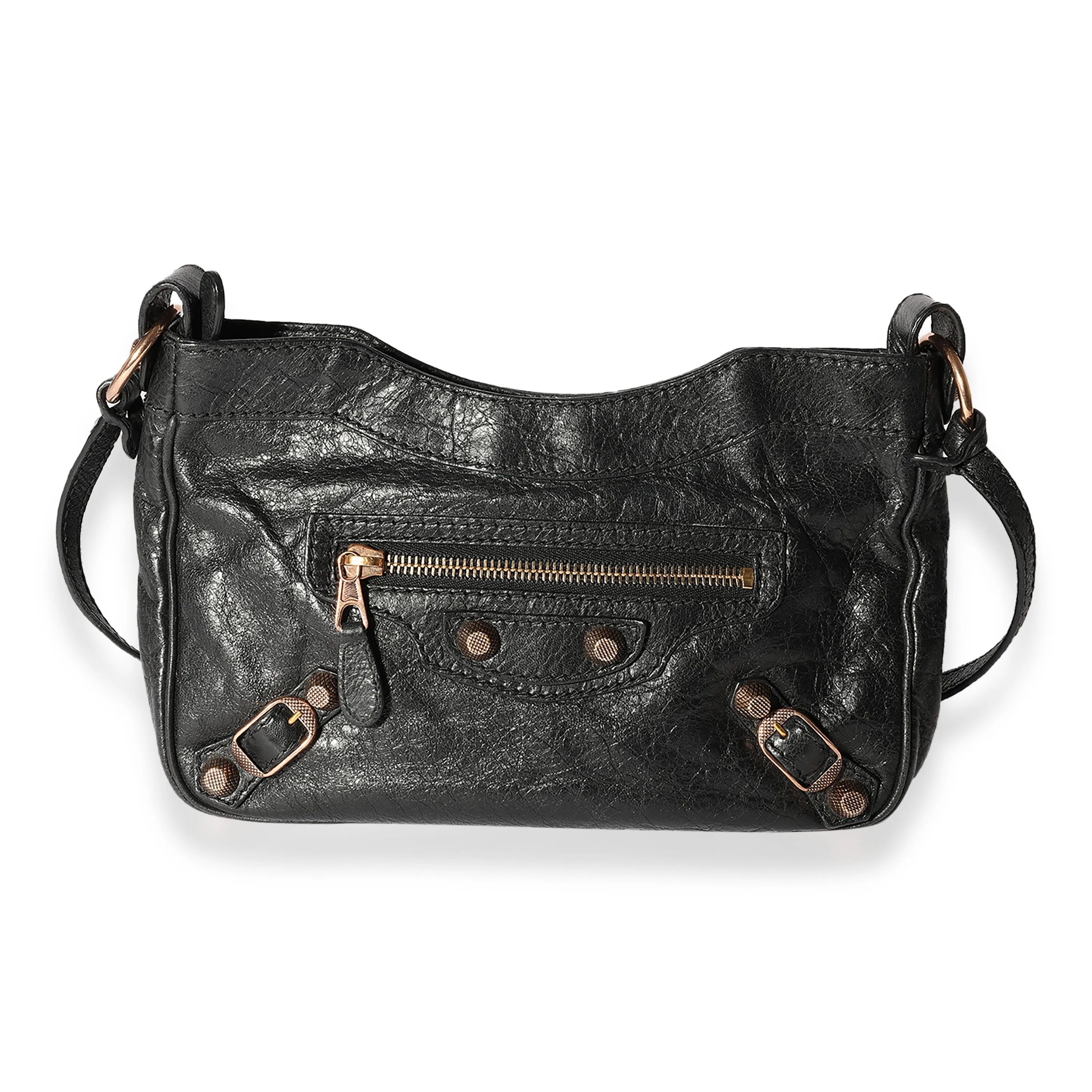 Black Lambskin Giant 12 Hip Crossbody Bag