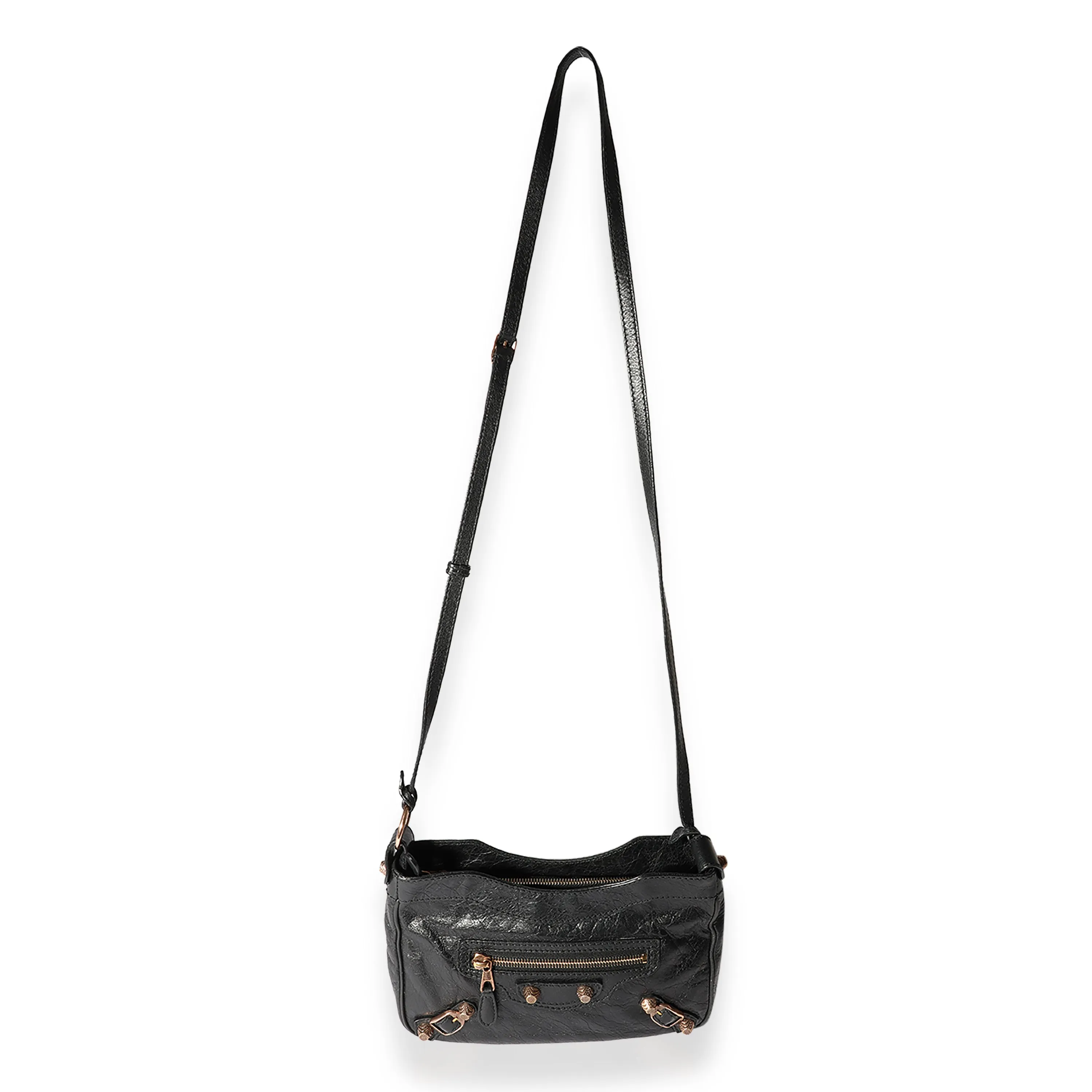 Black Lambskin Giant 12 Hip Crossbody Bag