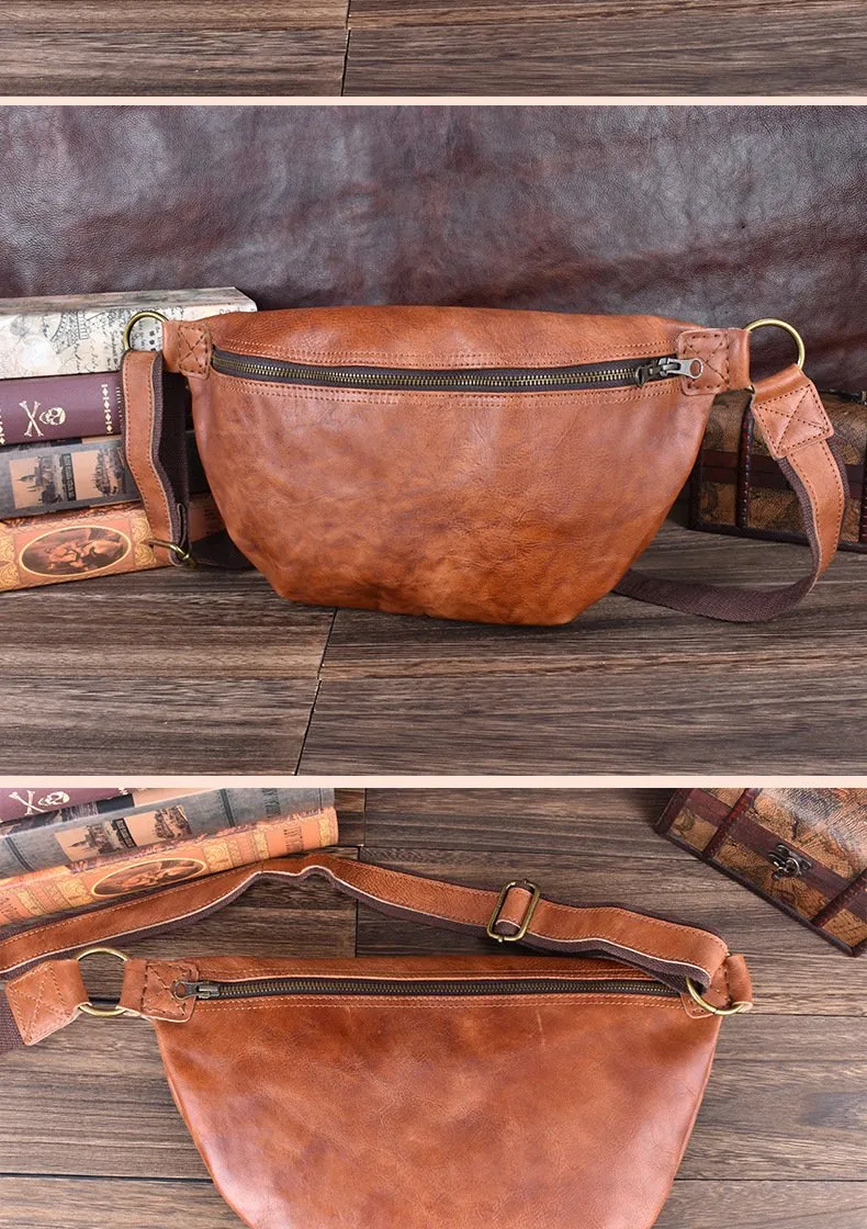 Black Leather Mens Large Sling Bag Leather Mens Big Sling Bag Sling Bags For Big Men