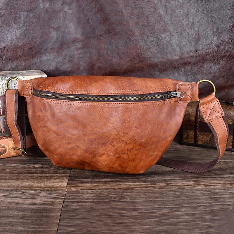 Black Leather Mens Large Sling Bag Leather Mens Big Sling Bag Sling Bags For Big Men