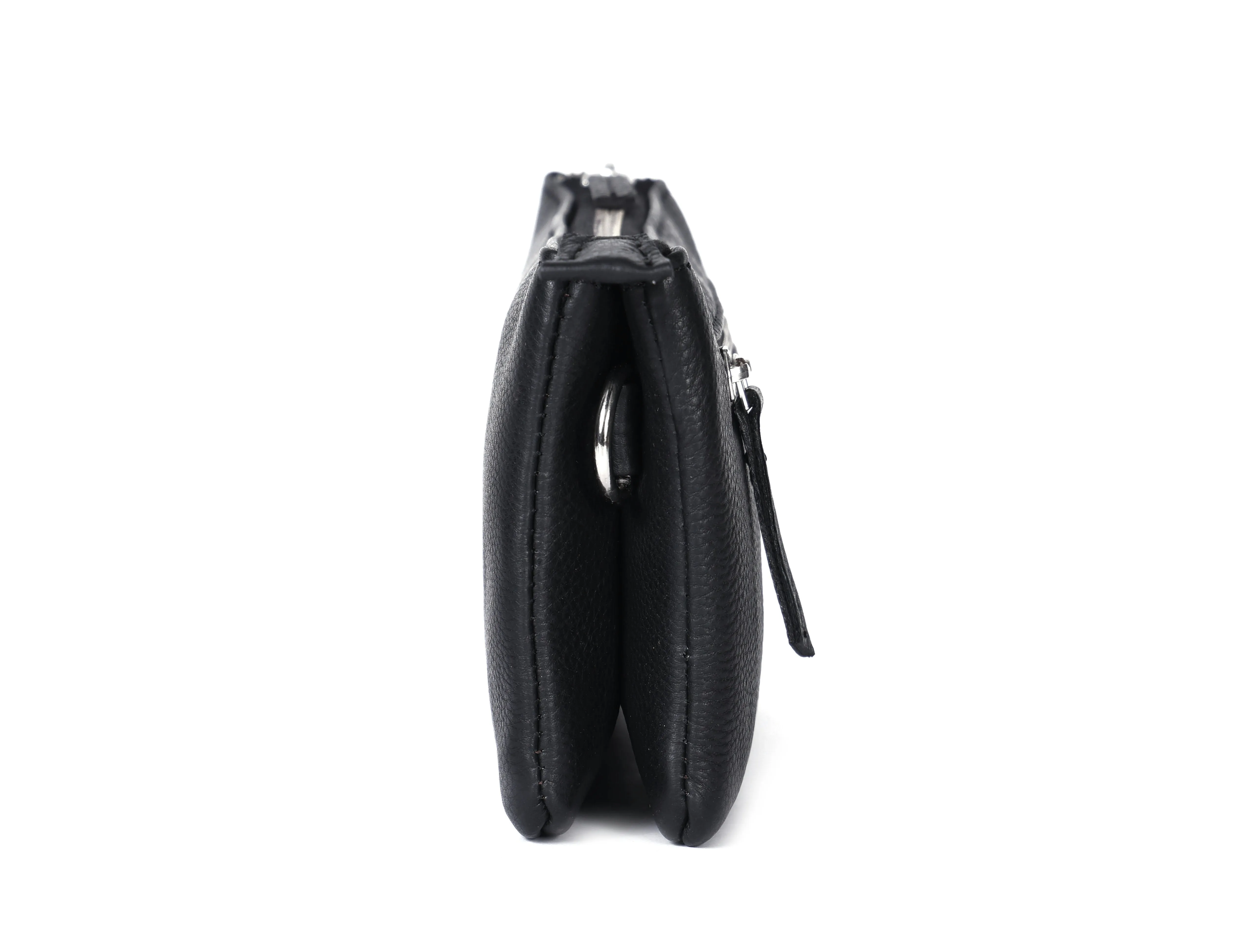 Black Smooth Leather Sling Bag: Timeless Elegance Meets Modern Convenience. Art: BG-1571