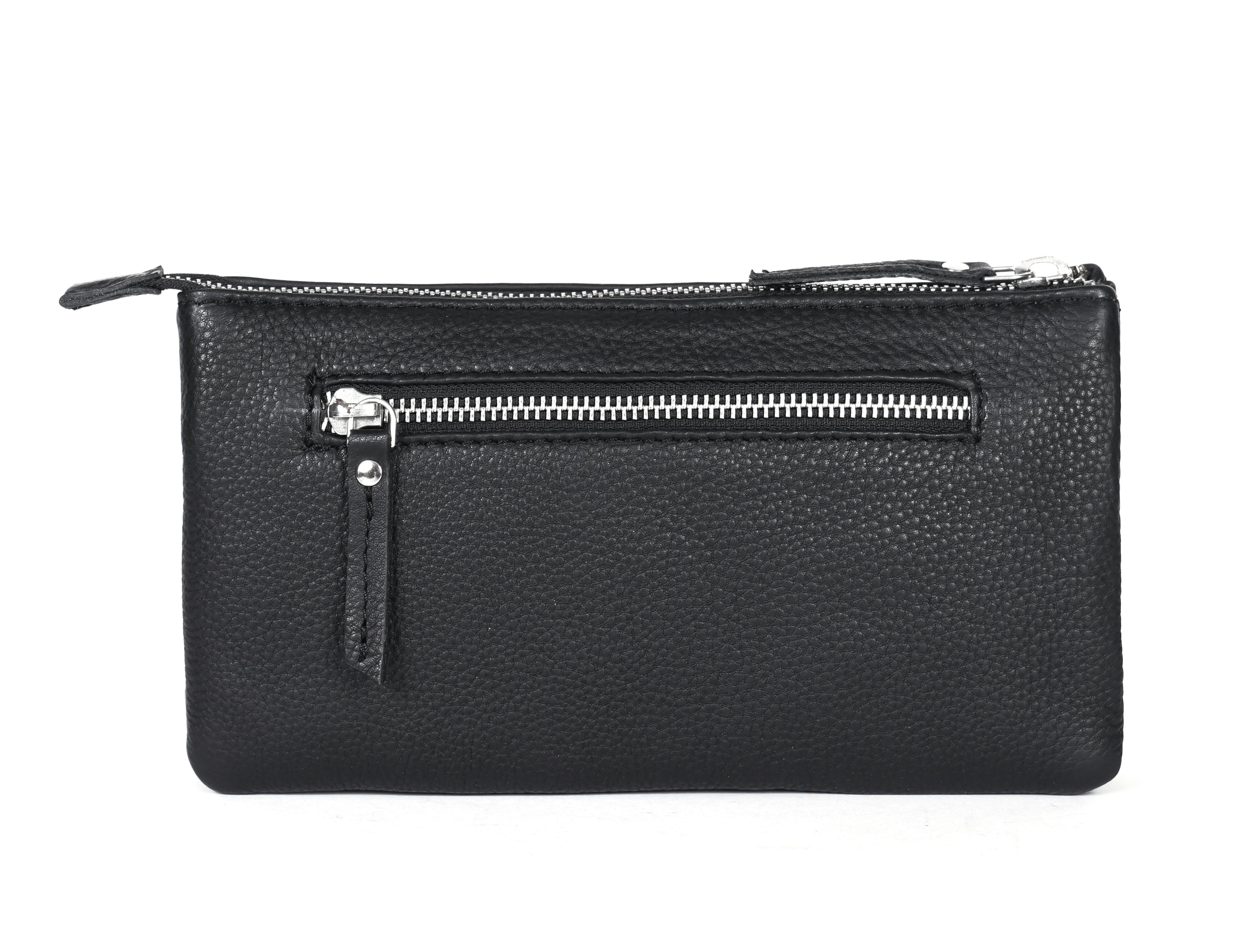 Black Smooth Leather Sling Bag: Timeless Elegance Meets Modern Convenience. Art: BG-1571