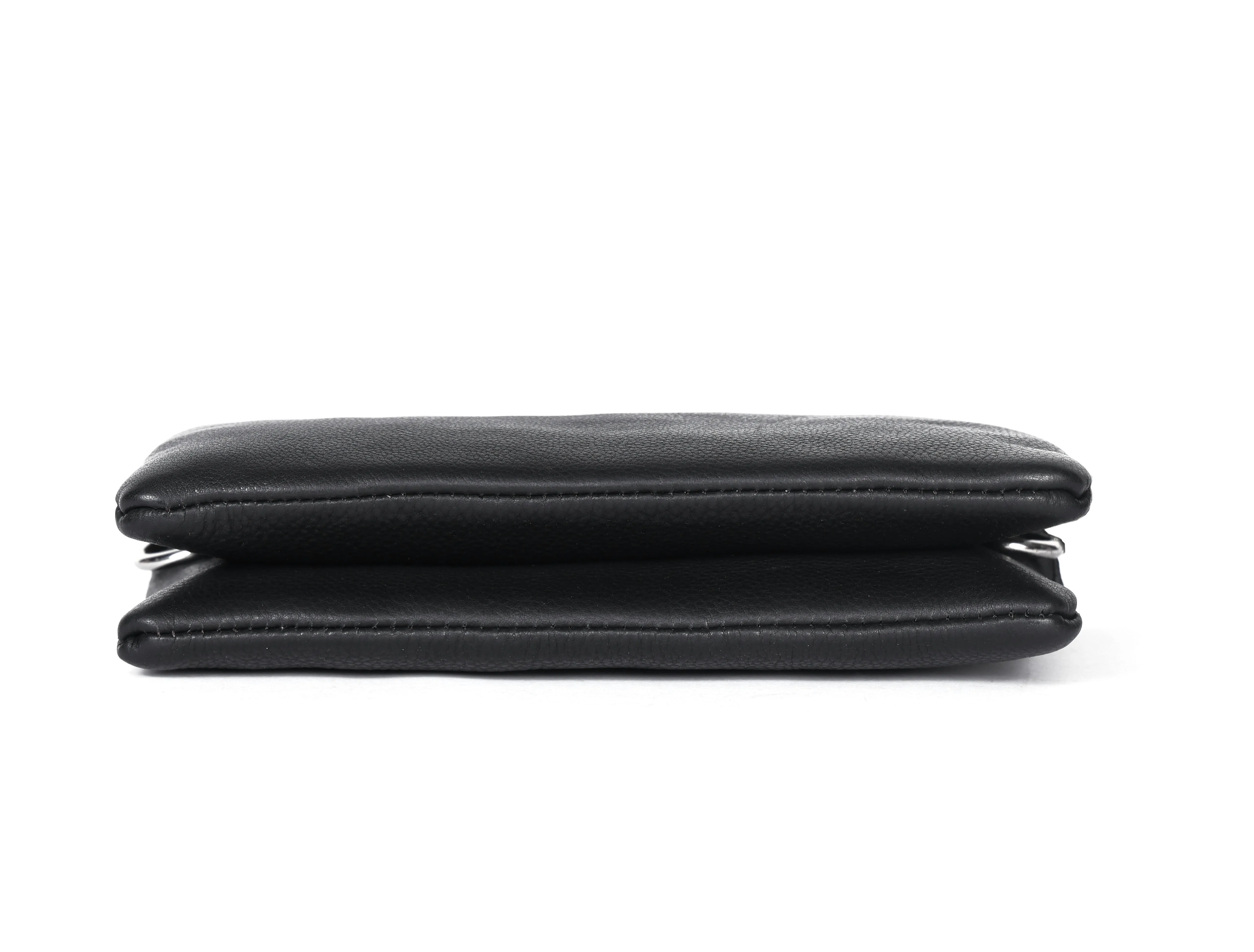 Black Smooth Leather Sling Bag: Timeless Elegance Meets Modern Convenience. Art: BG-1571