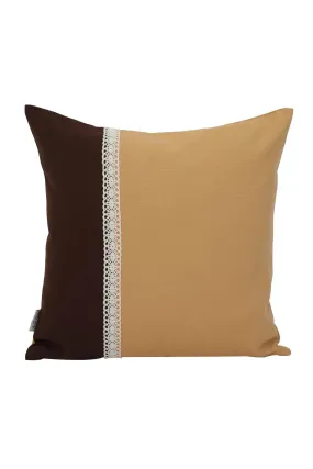Boho Decorative Linen Texture Throw Pillow Case Square 18 x 18 inch Handicraft Trimmed Farmhouse Square Trimmed Cushion Cover for,K-188