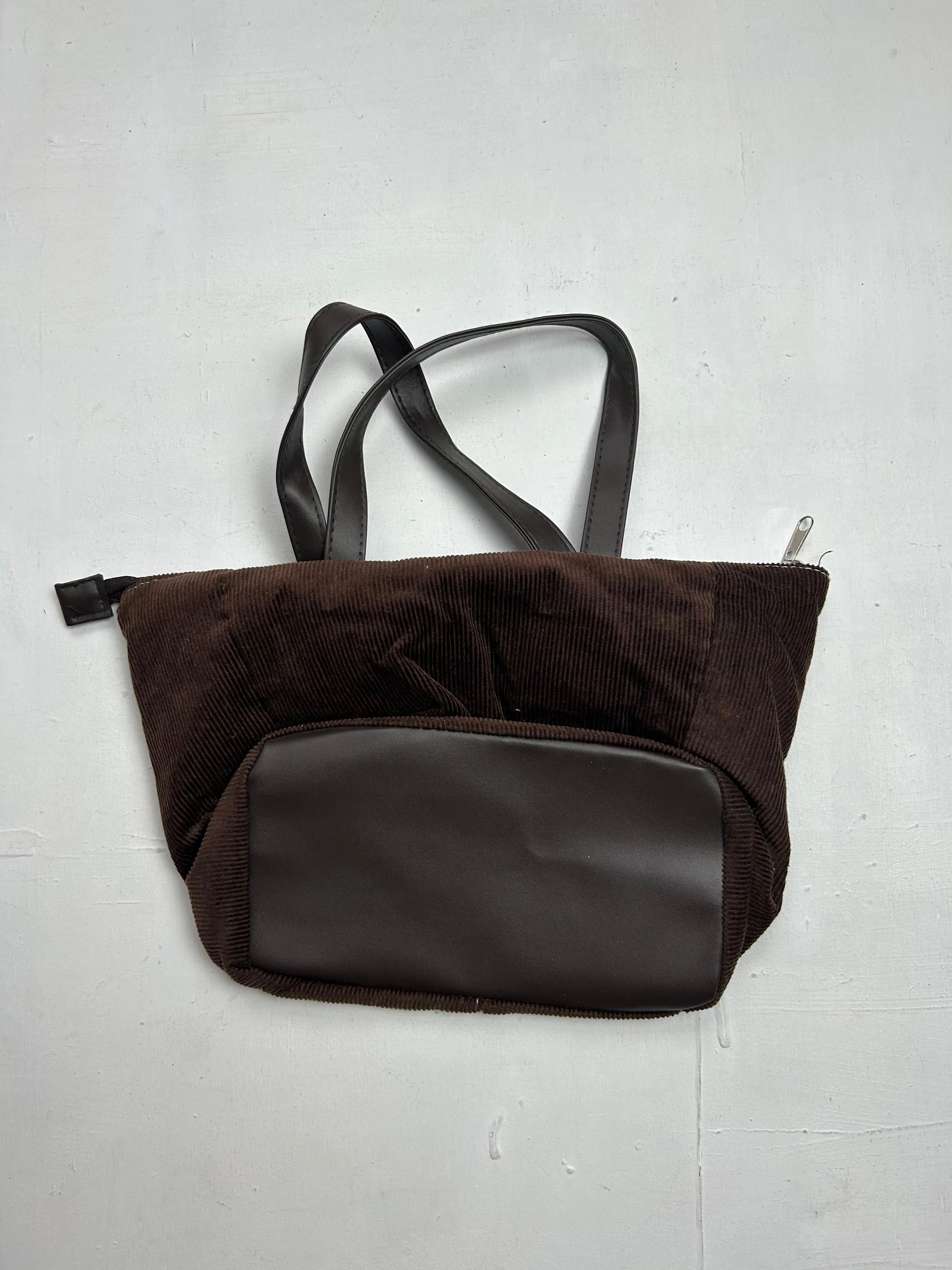 Brown suede medium besace shoulder bag