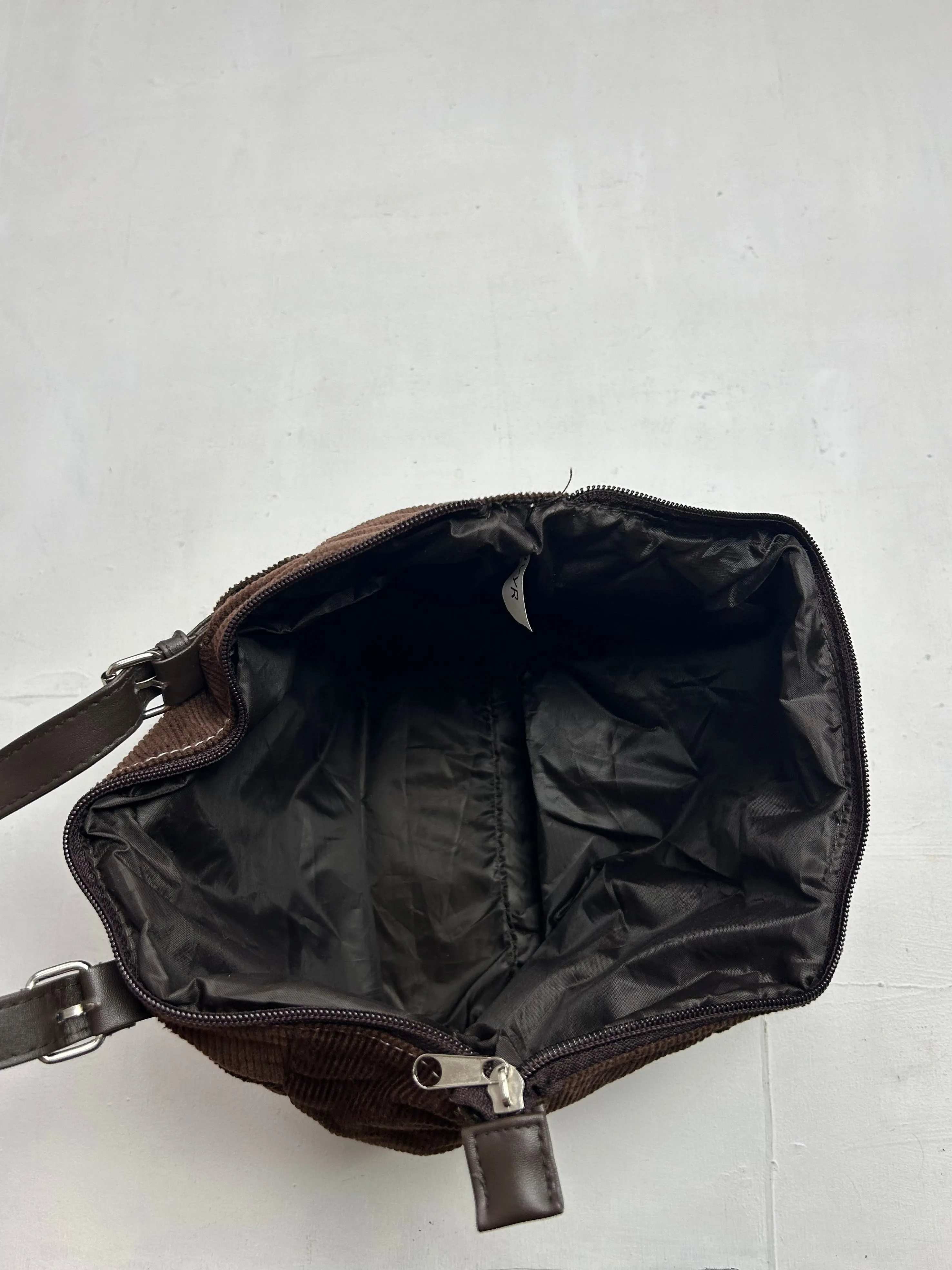 Brown suede medium besace shoulder bag