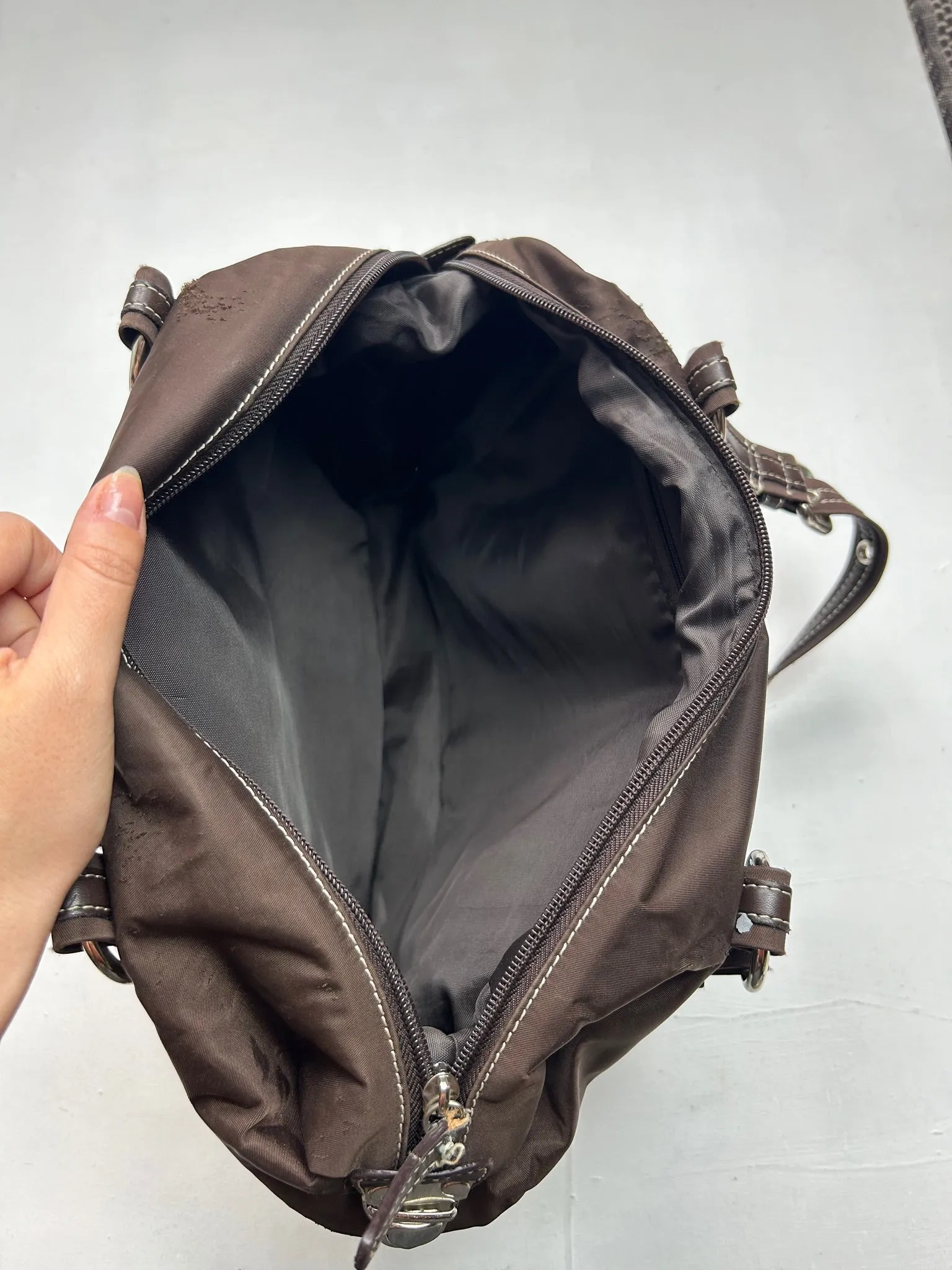 Brown y2k vintage buckle belt shoulder bag