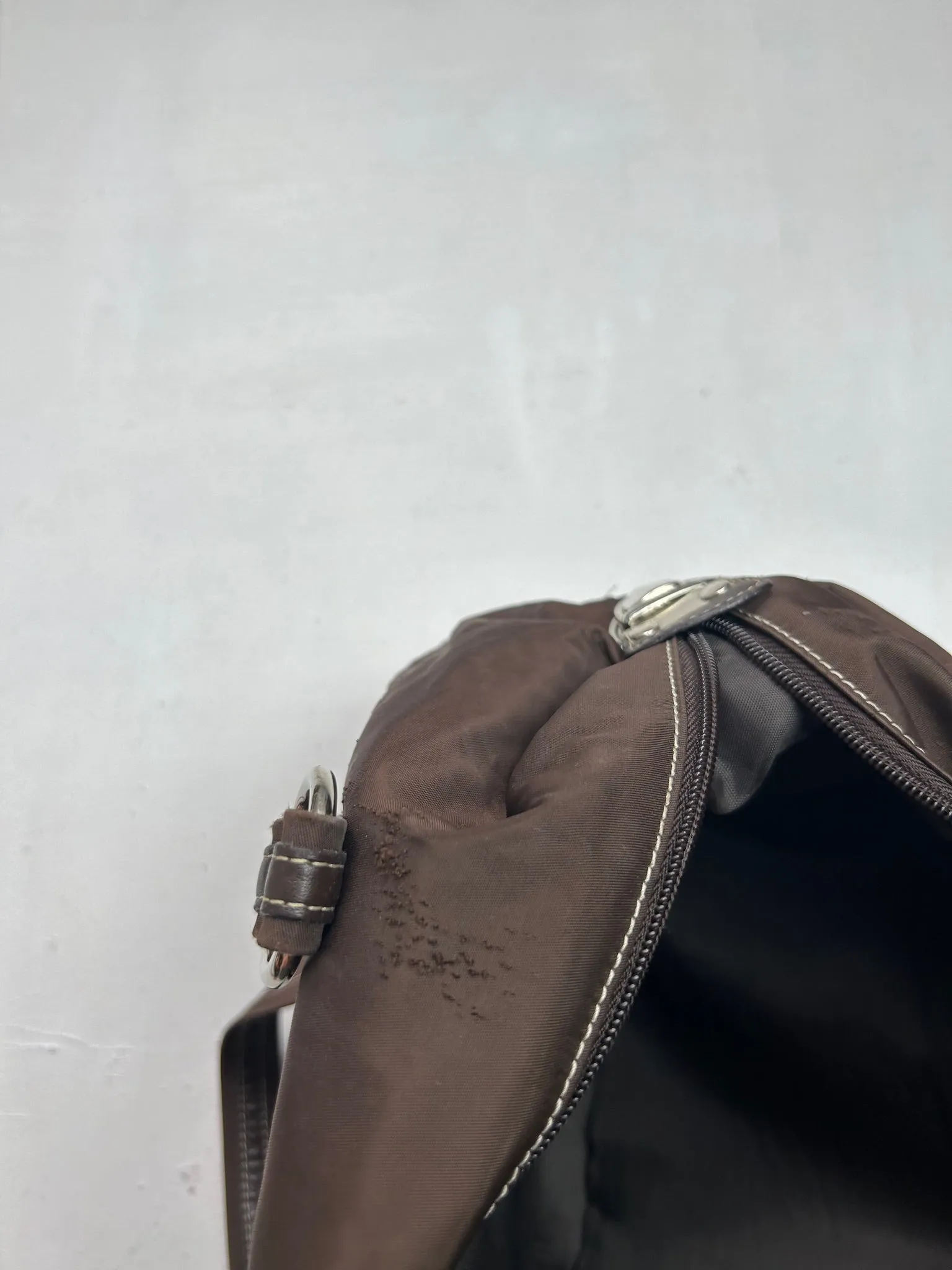 Brown y2k vintage buckle belt shoulder bag