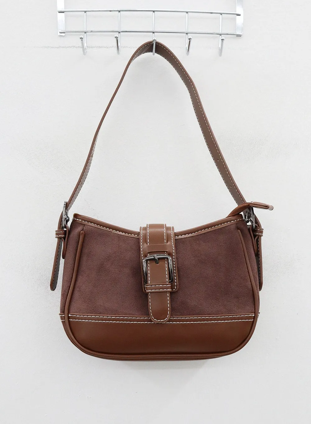 Buckle Faux Leather Shoulder Bag ON28