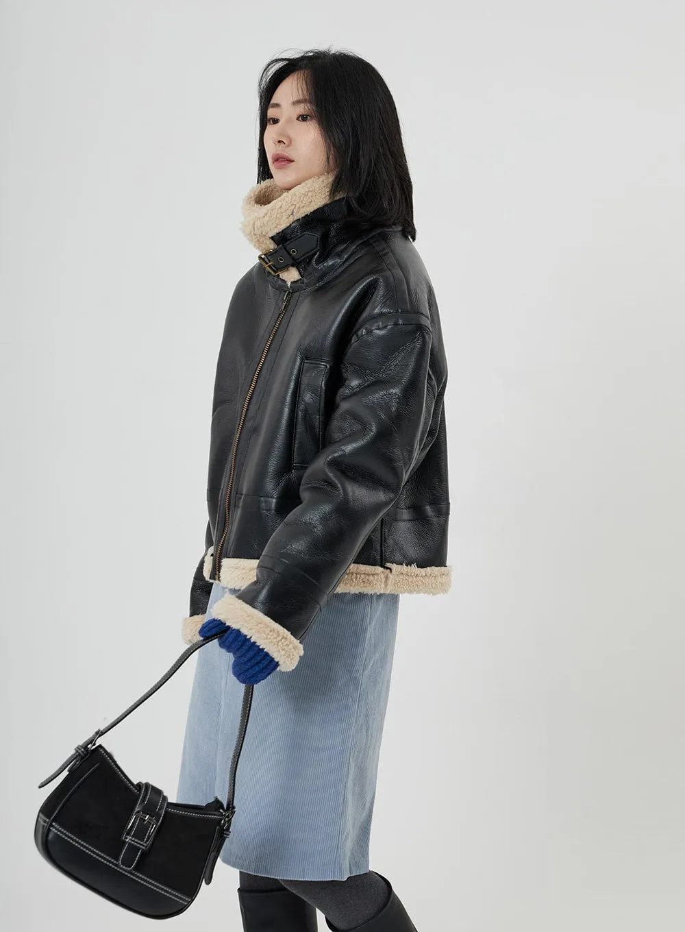 Buckle Faux Leather Shoulder Bag ON28