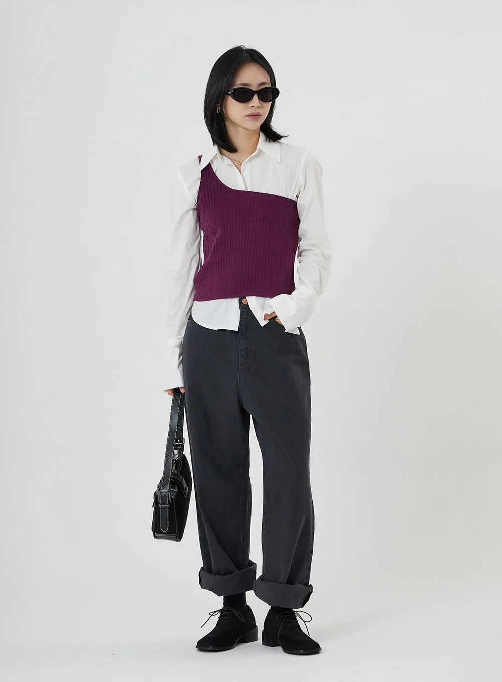 Buckle Faux Leather Shoulder Bag ON28