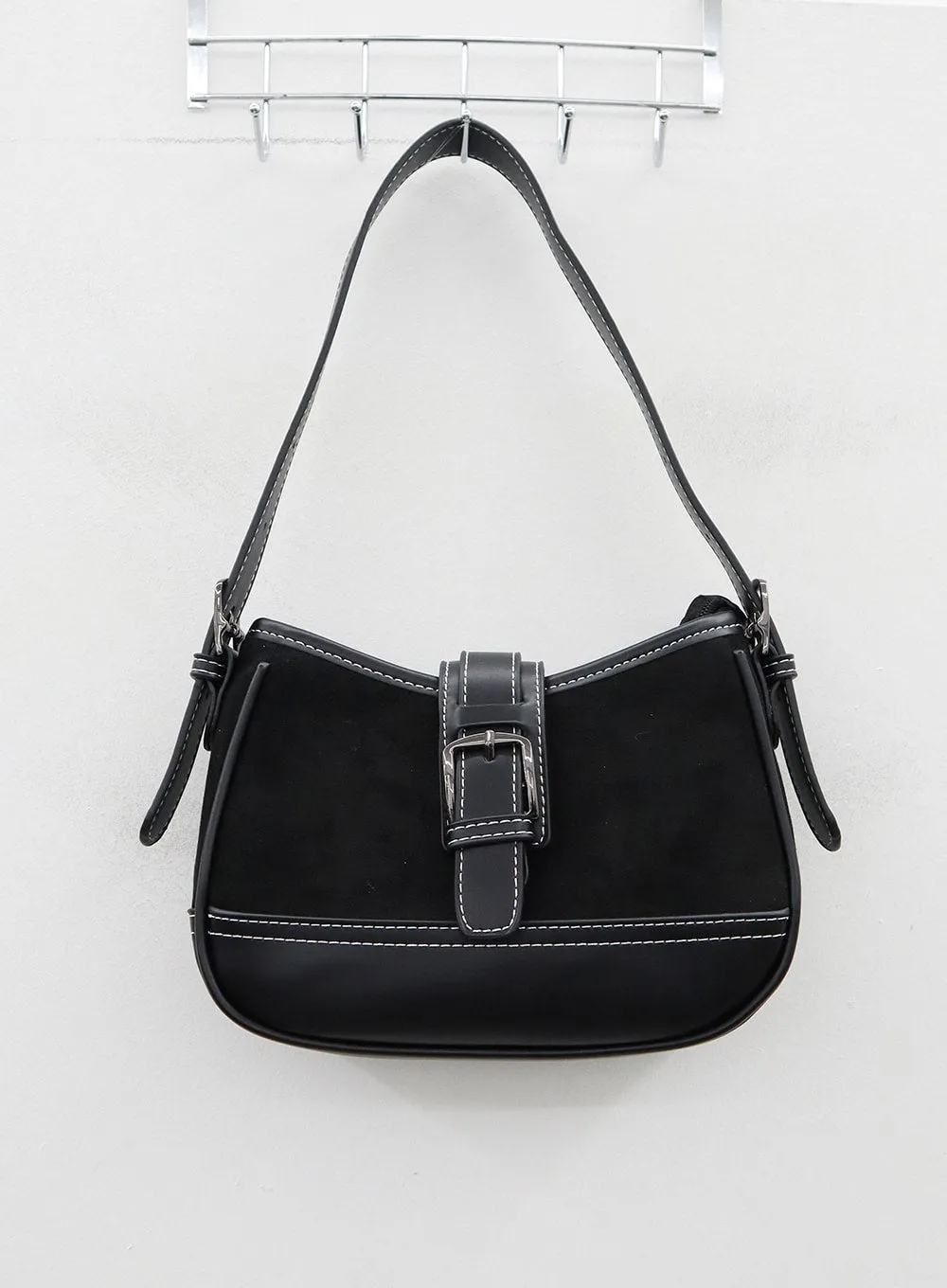 Buckle Faux Leather Shoulder Bag ON28