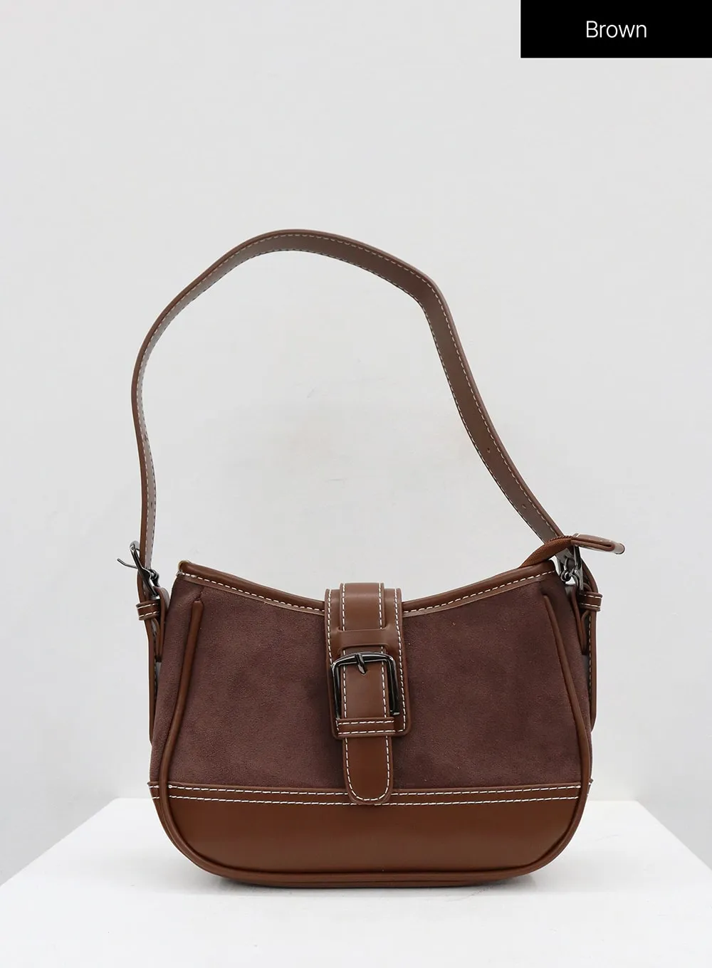 Buckle Faux Leather Shoulder Bag ON28