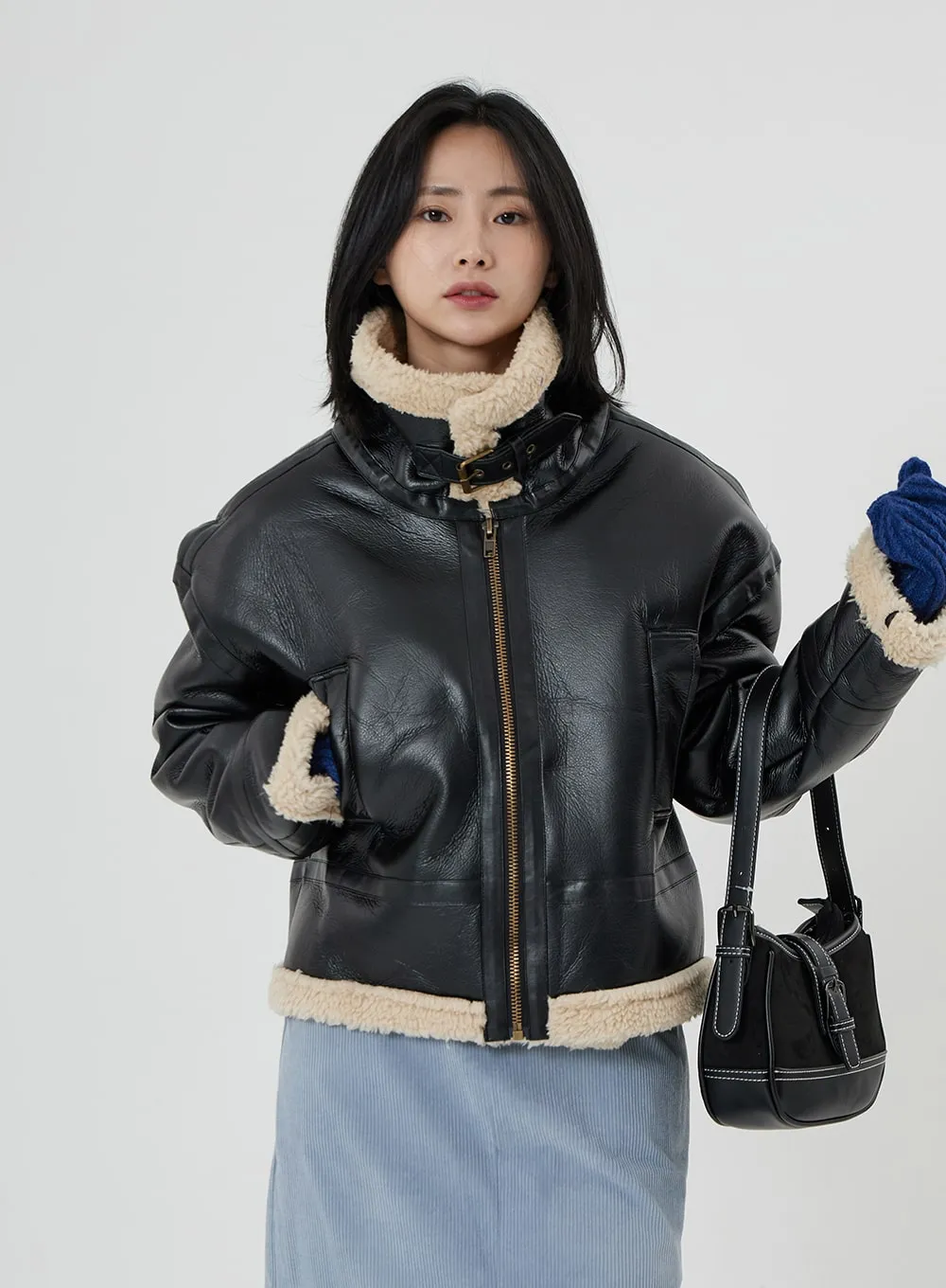Buckle Faux Leather Shoulder Bag ON28