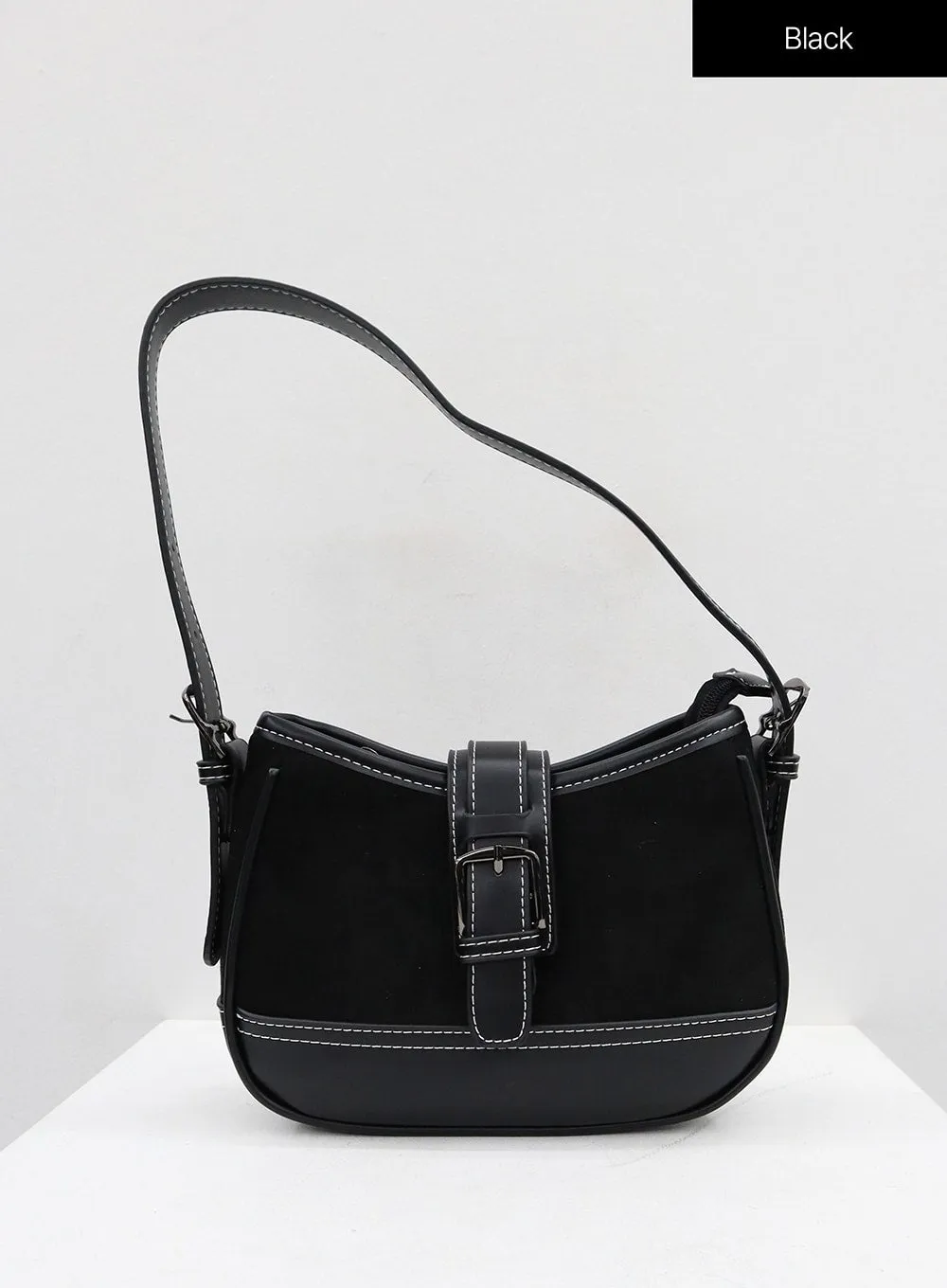 Buckle Faux Leather Shoulder Bag ON28