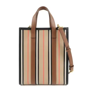 BURBERRY PVC Leather Icon Stripe 2Way Tote Bag Hand Bag Used