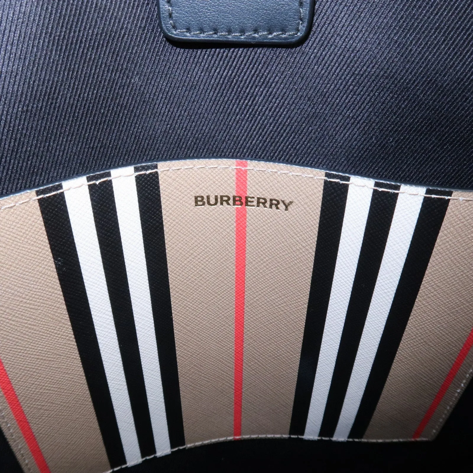BURBERRY PVC Leather Icon Stripe 2Way Tote Bag Hand Bag Used