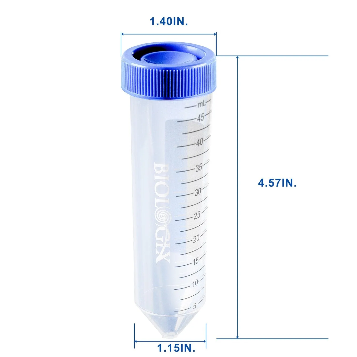 Centrifuge Tube, Conical Bottom, Plain, 50 ml, Polypropylene Tube, Case of 500
