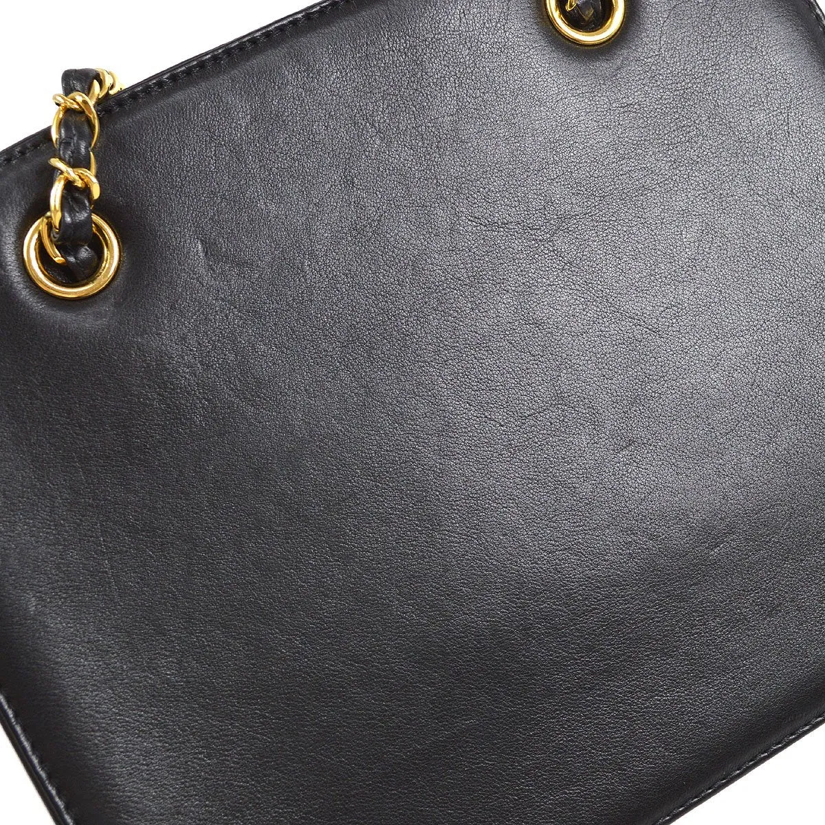 CHANEL 1997-1999 Chain Hand Bag Black Lambskin 83919