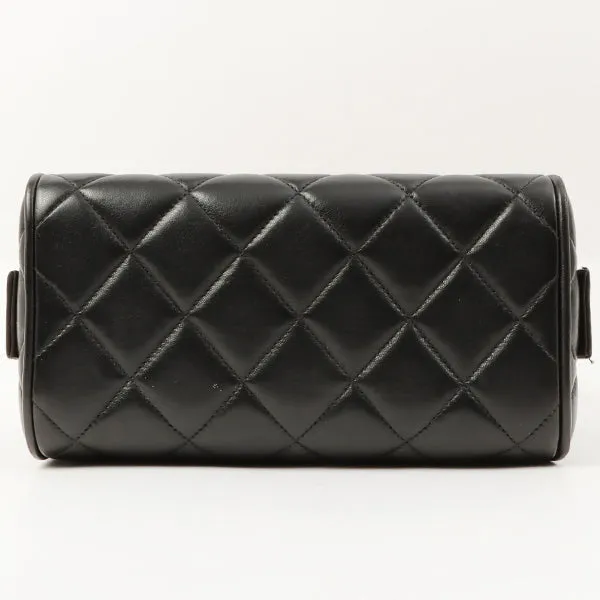 Chanel 1997 Made Logo Plate Box Hand Bag Black